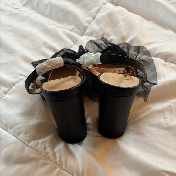 Lulus Kyliee Black Tulle Ankle Strap Pointed Toe Pumps - Picture 3 of 5